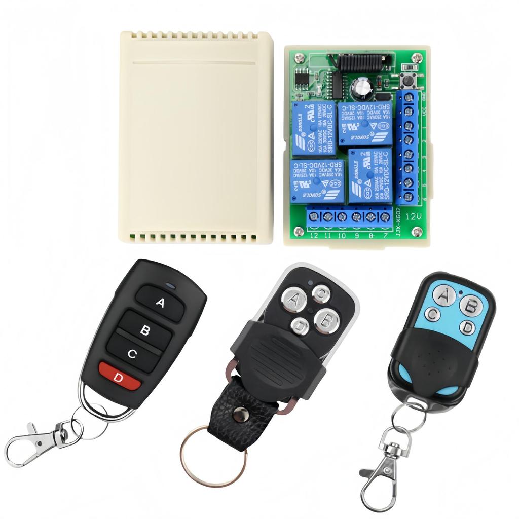 12В 4-канальный беспроводной переключатель с дистанционным управлением и реле 10А - Универсальный модуль передатчика и приемника
