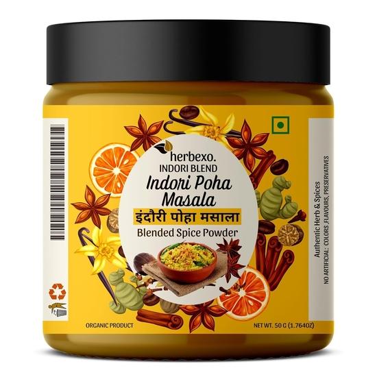 Herbexo Jeeravan Masala Indore Poha Masala Powder - Indori Jeeravan Masala for Poha - Indori Poha Masala Seasoning for Authentic Taste - 50gm