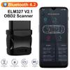 ELM327 V2.1 Считыватель кодов неисправностей двигателя автомобиля Сканер OBD2 Bluetooth 4.2 Автомобильный диагностический сканер EOBD Считыватель кодов неисправностей Для IOS/Android Без CD