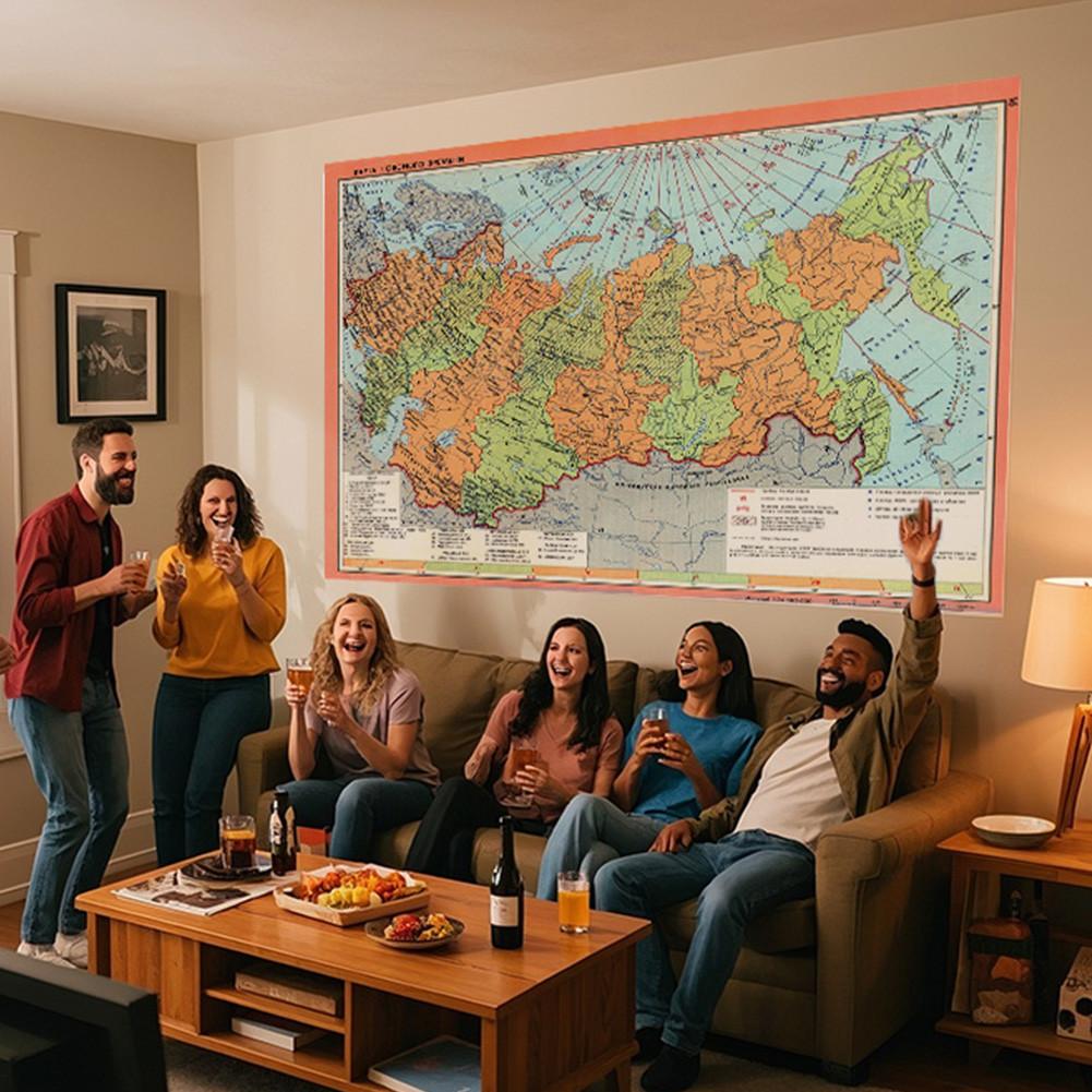 Русский вариант-Российская Советская Федеративная Социалистическая Республика Карта Настенные художественные принты Плакаты Декор Туризм/Учебные пособия