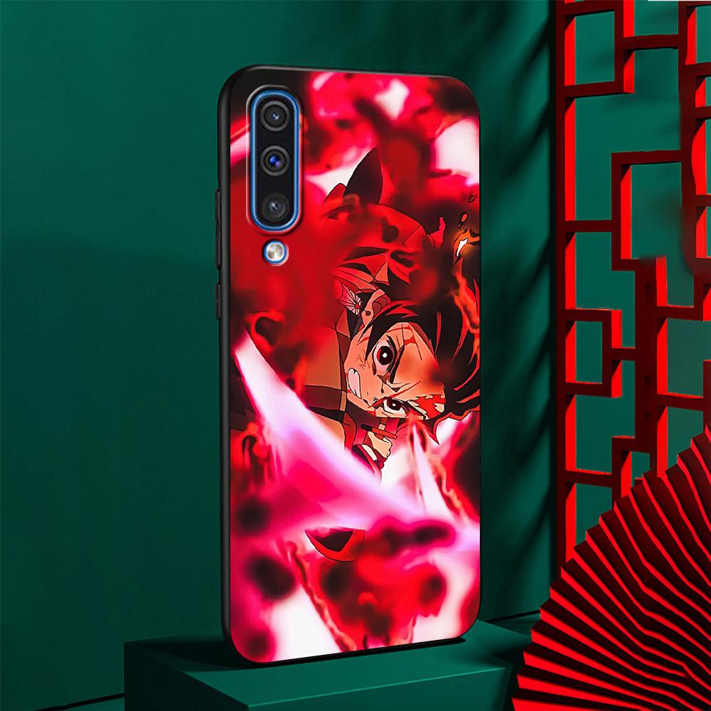 Чехол для Samsung Galaxy A50 A10 A70 A30 A20e A40 A20s A10s A10e A90 5G A80 A7 A9 с рисунком из аниме «Убийца демонов» из мягкого черного цвета