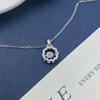 Серебряное ожерелье-цветок S925 с подвеской из циркона, корейский модный стиль, модная женская универсальная позолоченная цепочка-крестик.