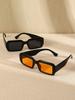 2 шт. модные женские винтажные элегантные солнцезащитные очки Y2K в квадратной пластиковой оправе для мужчин, повседневные крутые оттенки, аксессуары для очков.