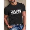 Европейские размеры [Футболка с надписью HOOLIGAN] Футболка с принтом надписи HOOLIGAN - Мягкая дышащая летняя повседневная футболка с круглым вырезом