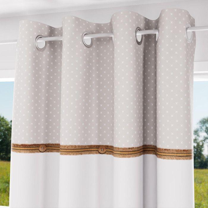 Cotton Curtain with Eyelets 135x250 Cm CANDICE, by Soleil d'Ocre