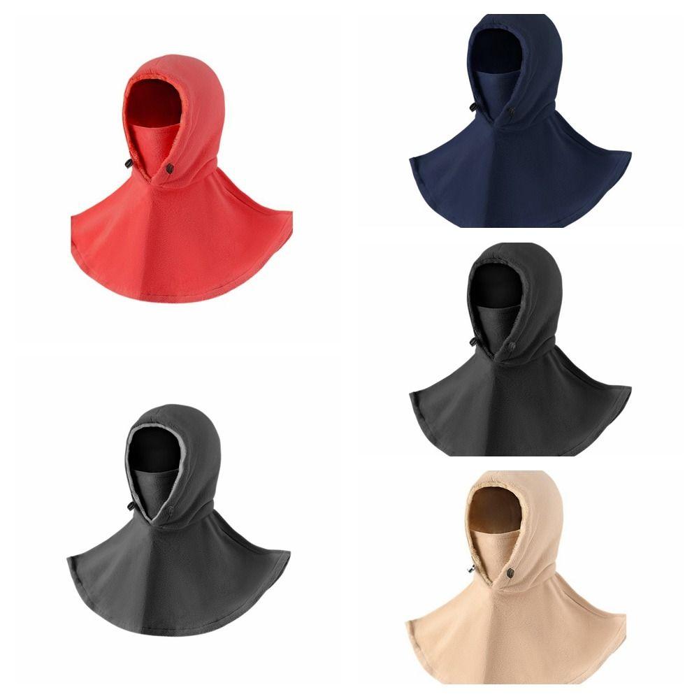 Windproof Fleece Balaclava Hat Solid Color Pullover Cap Soft Masks Hood Beanies  Male