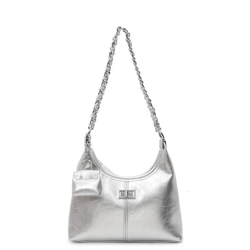 В этом году популярна корейская сумка-подмышка на цепочке из вощеной кожи люкс-класса, женственная, для работы, сдержанная, простая сумка-мессенджер