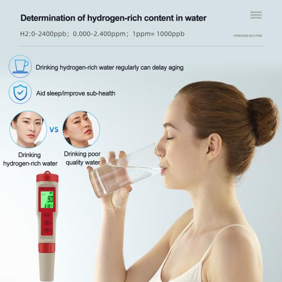 Детектор качества воды PH-метр Высокоточный высокоточный дизайн подсветки Легко читаемый Автоматический EC-тестер PH воды с ATC