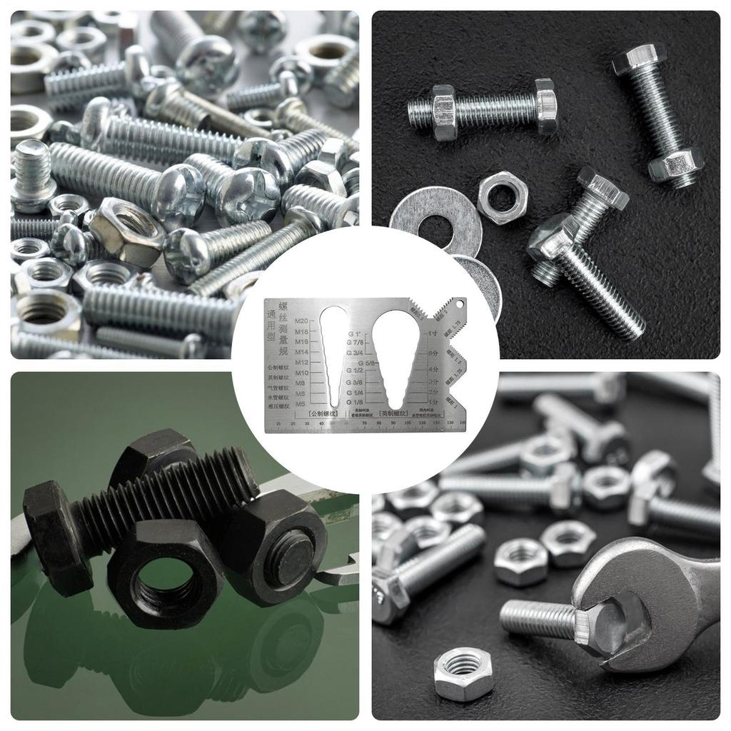 1 шт. Инструмент для измерения болтов Проверка резьбы Измерительная линейка для винтов Устройство для измерения винтов из нержавеющей стали для ремонта ювелирных изделий