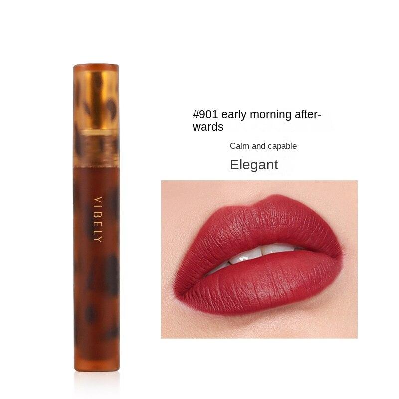 VIBELY Matte Amber Lip Glaze Антипригарная губная помада Amber Leopard Lip Glaze