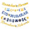 EID Mubarak Banner Garland Ramadan Kareem Moon Star Paper Bunting Flag 2025 Islamic Muslim Party Home Decoration Supplies Gifts
