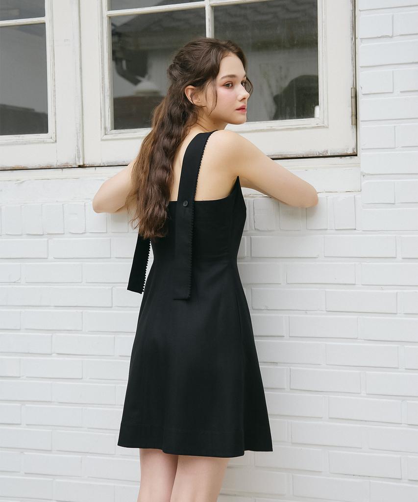 Bember Lace Trim Sleeveless Dress_Black