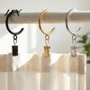 Easy Glide Drapery Rings for Home 10Pcs C Shaped Curtain Rings, Heavy Duty Bypass Metal Weight Hangers Passing with Eyelets French Return Rods Smooth