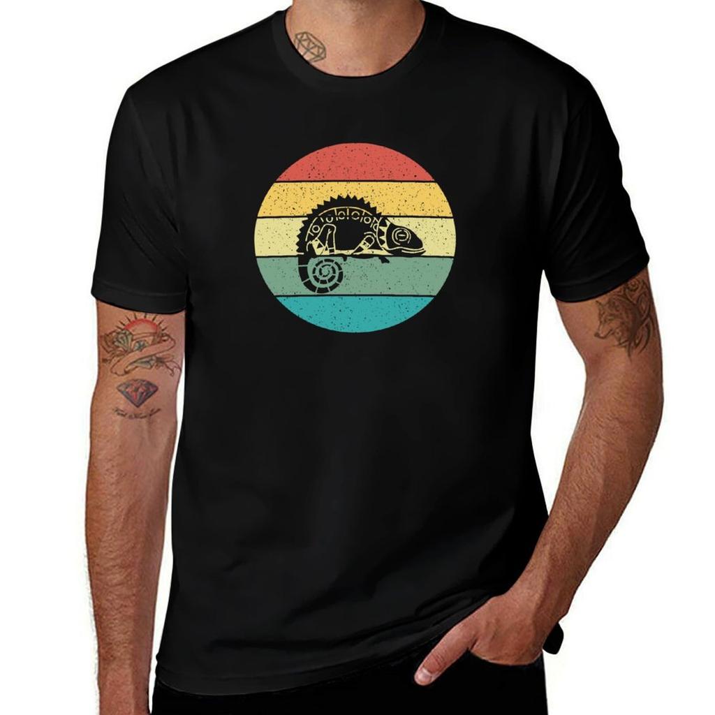 Chameleon Chamaeleonretro Vintage Tshirt Large Size Casual Short Sleeve Top Tshirt