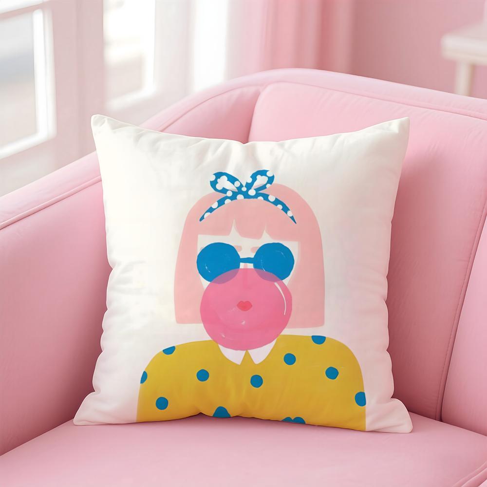 AAbstract FFFigure Cushion Cover Linen Pillowcase Cover Soft Decor for Sofa Home Room