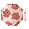 Flower Pattern Folding Umbrella UV Protection Foldable Rain Shine Dual Use Sun Umbrella for