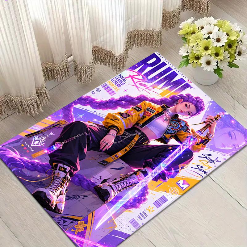 Rune Knight Style Crystal Velvet Rug, Soft Anti‑Slip Crystal Velvet Carpet for Living Room Bedroom Home Decor