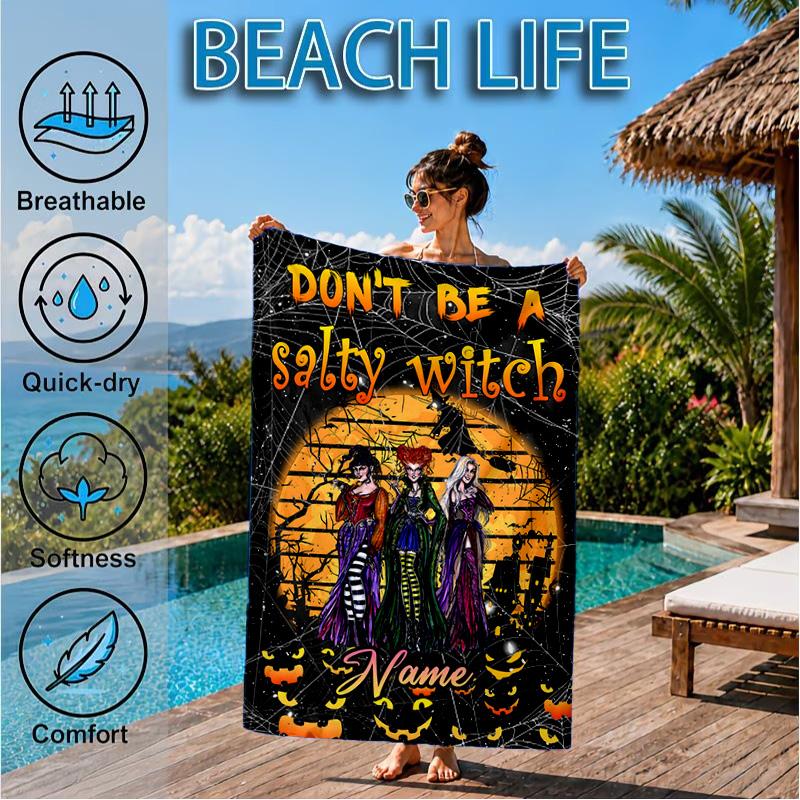 Custom Name Pink Horror ghostface Beach Towel Microfiber Beach Towel, Lightweight and Quick-Dry, for Summer Travel, Swimming Pool Gift