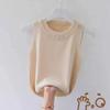 WTEMPO Весна-лето без рукавов нижние топы большого размера женские однотонные повседневные универсальные жилеты-камизолы с V-образным вырезом