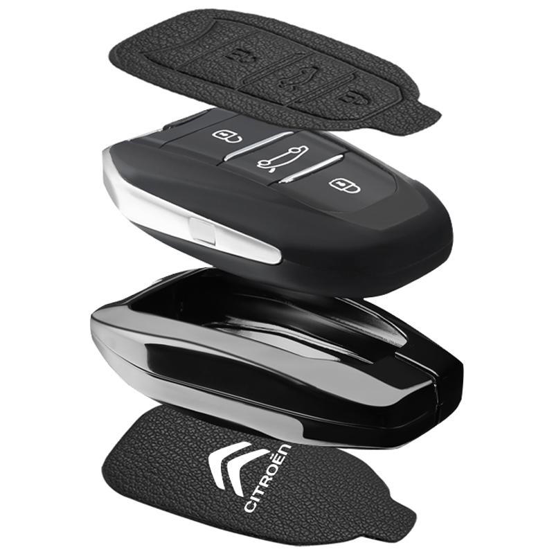 Zinc Alloy Leather Car Remote Key Case Cover Key Protector Fob For Citroen C1 C2 C4 C6 C3-XR Picasso Grand DS3 DS5 Accessories