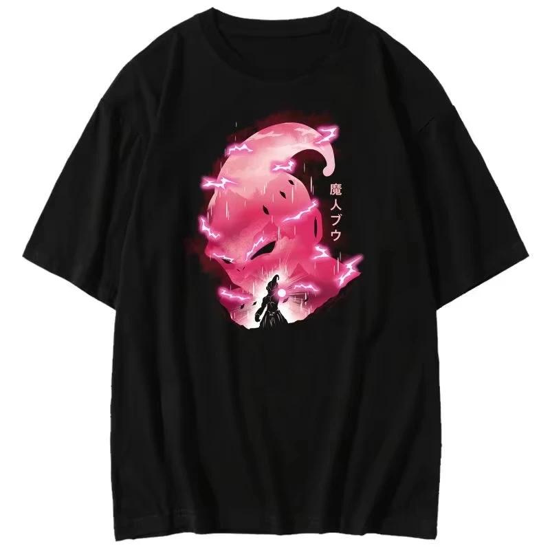 Футболка с принтом аниме Dragon Ball, летняя, мужская, свободный крой, уличная одежда, повседневная, с мультяшным принтом, топ для родителей и детей