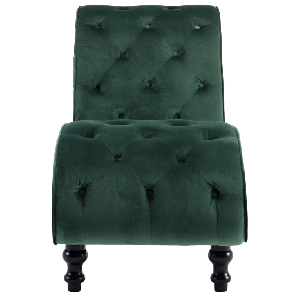 Chaise Lounge in Green Velvet