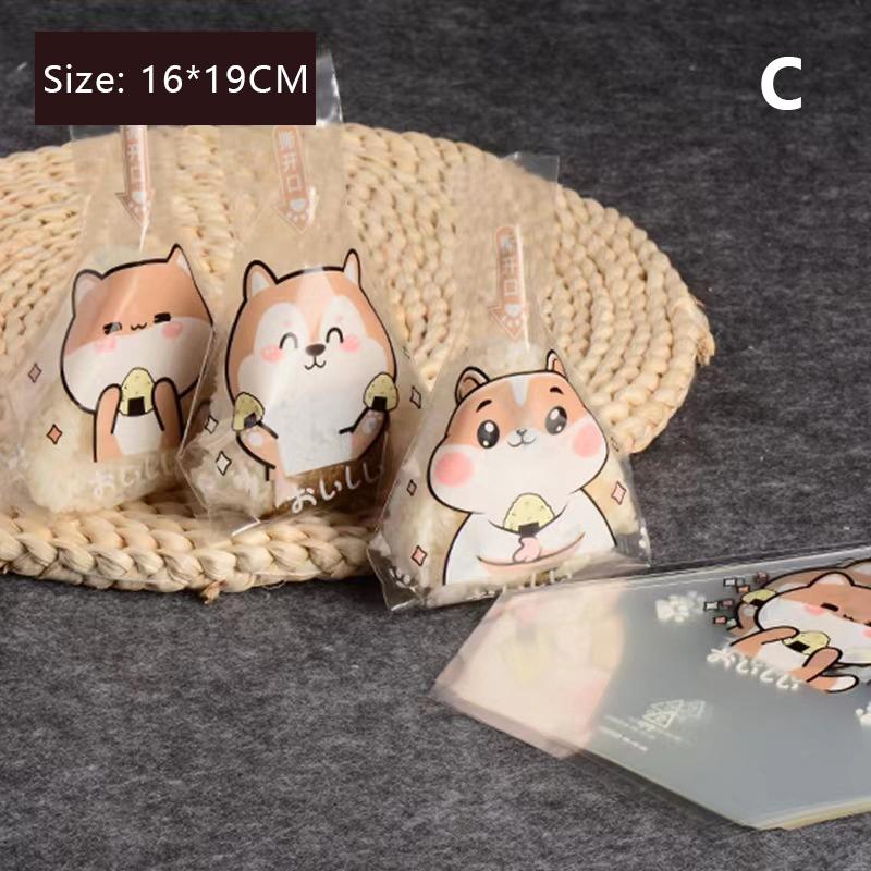 50 шт. Милый пакет для упаковки суши, одноразовые обертки для онигири, пакеты для упаковки рисовых шариков, японские пакеты для упаковки онигири