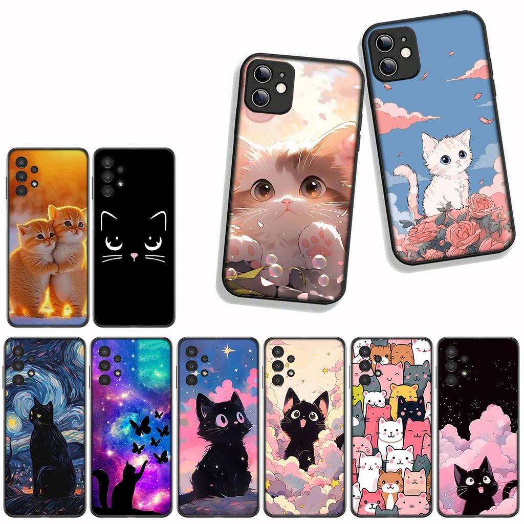 for Xiaomi Poco X7 X6 X5 F7 F6 F8 Ultra F5 M6 M7 M8 Pro C85 C75 C65 C71 C61 Phone Cover Case Cartoon Kitten Cat Meow