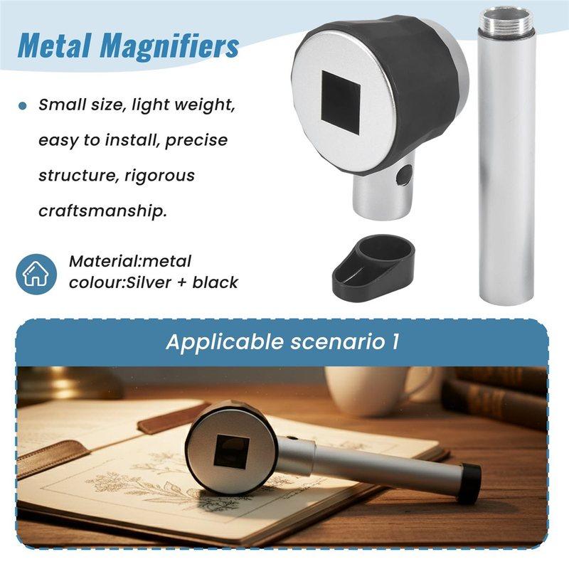 (ABLP) Handheld 45X Folding Linen Tester Metal Magnifiers Cloth Thread Counter Magnifier Magnifying Glass with Light Calibration