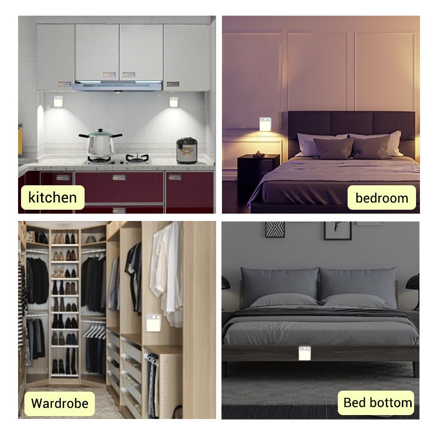 Умный PIR датчик движения, светодиодный ночник с питанием от батареи AA, ночник для спальни, деко, коридора, туалетного шкафа, лестницы, настенный светильник