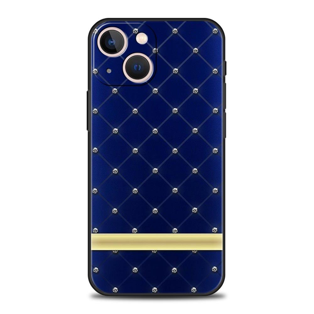 Quilted Texture Sofa Pattern Crown Phone Case For iPhone 17 16 15 Pro Max 11 12 13 14 7 8 Plus SE 2020 X XR XS Cover Soft Black