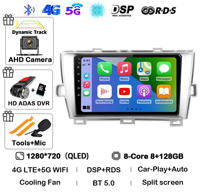 Android 14 Carplay Auto для Toyota Prius 3 XW30 2009 2010 2011 2012 2013-2015 LHD RHD Автомобильный радиоприемник Мультимедийный проигрыватель GPS Стерео DSP