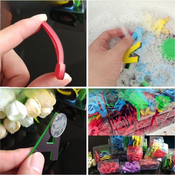 Магнитные наклейки с буквами алфавита и цифрами для раннего образования: 26 цветных заглавных букв для досок и холодильников