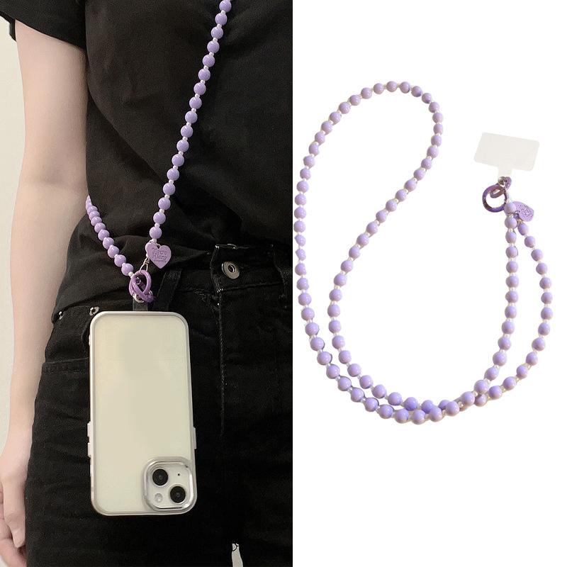 Sweet Beaded Phone Lanyard Long Crossbody Neck Chain Universal Phone Charm Shoulder Bag Replacement Straps Bags Chain