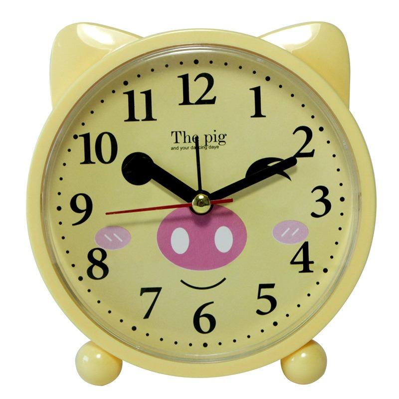 Милый мультяшный кролик поросенок будильник гостиная кабинет маятниковые часы дом дети студент сканирование бесшумный будильник