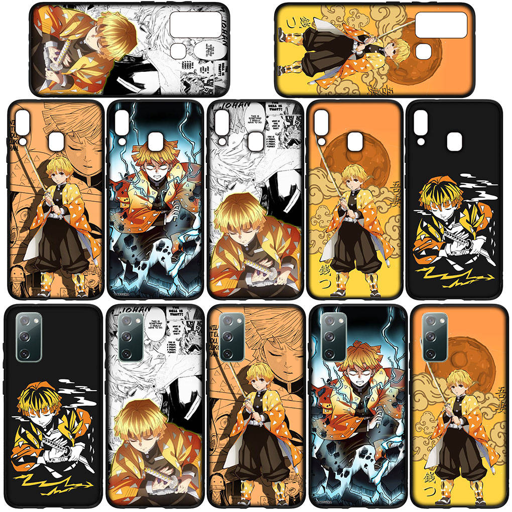 Чехол для Samsung Galaxy S25 S24 S23 iPhone 16 15 Xiaomi Redmi Note 14 13 12 16E 11 Pro Max OPPO Moto Huawei Agatsuma Zenitsu Demon Slayer аниме-чехол