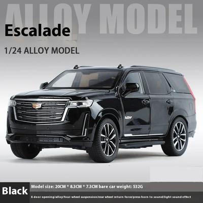 Моделирование 1:24 Кадиллак Эскалейд Внедорожник Сплав Автомобиль Литая Металлическая Модель Игрушка со Звуком и Светом Украшение для Компьютерного Стола Подарок для Детей