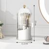 360-degree Rotating Makeup Organizer Box  Luxury Birdcage Style Cosmetic Storage with Transparent Cover and Dust-proof Design