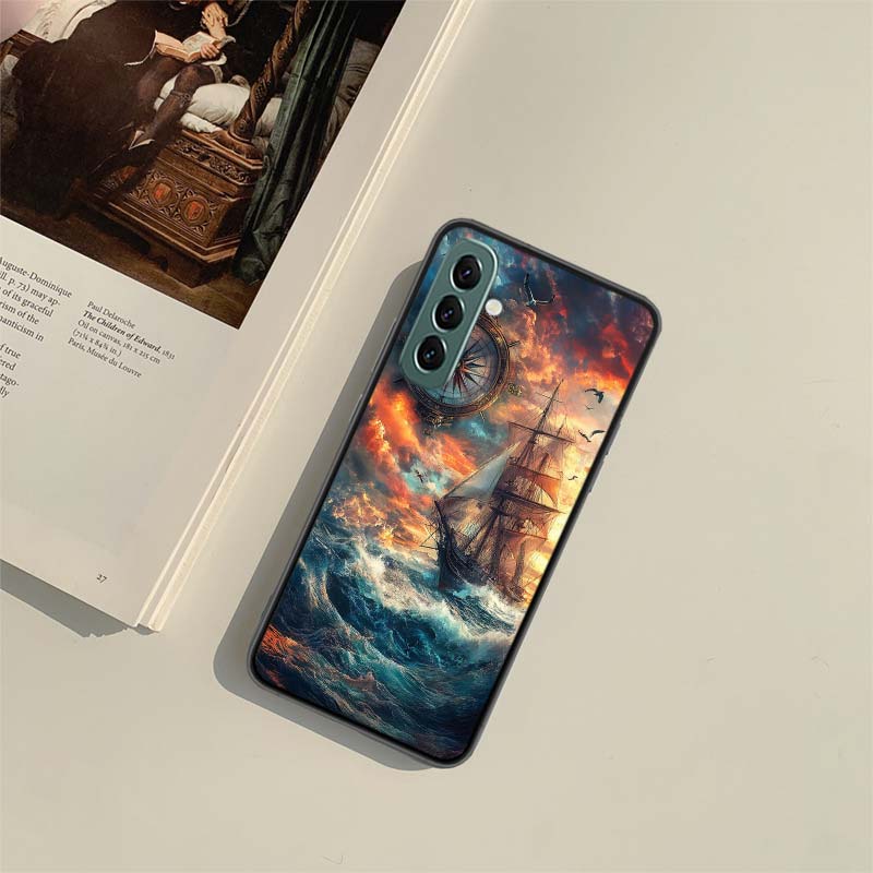 Compass Map Voyage Phone Case for Samsung A54 A14 A24 A34 A17 A37 A57 A55 A35 A25 A15 A07 A05S A04S A12 A22 A32 A52S A72 Galaxy