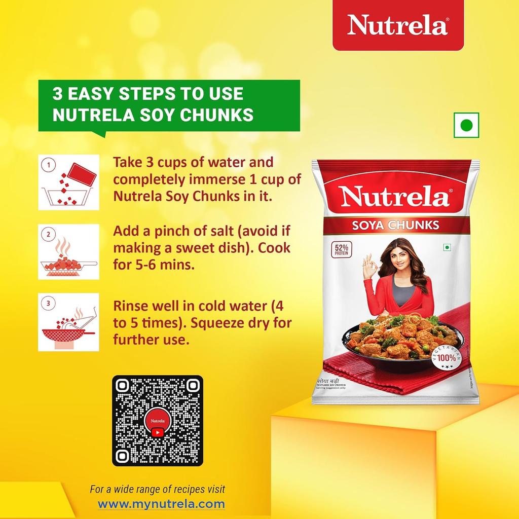 Nutrela Soya Chunks 1 kg Pack Of 1 High Protein Vegan Iron Rich Versatile Cooking Ingredient