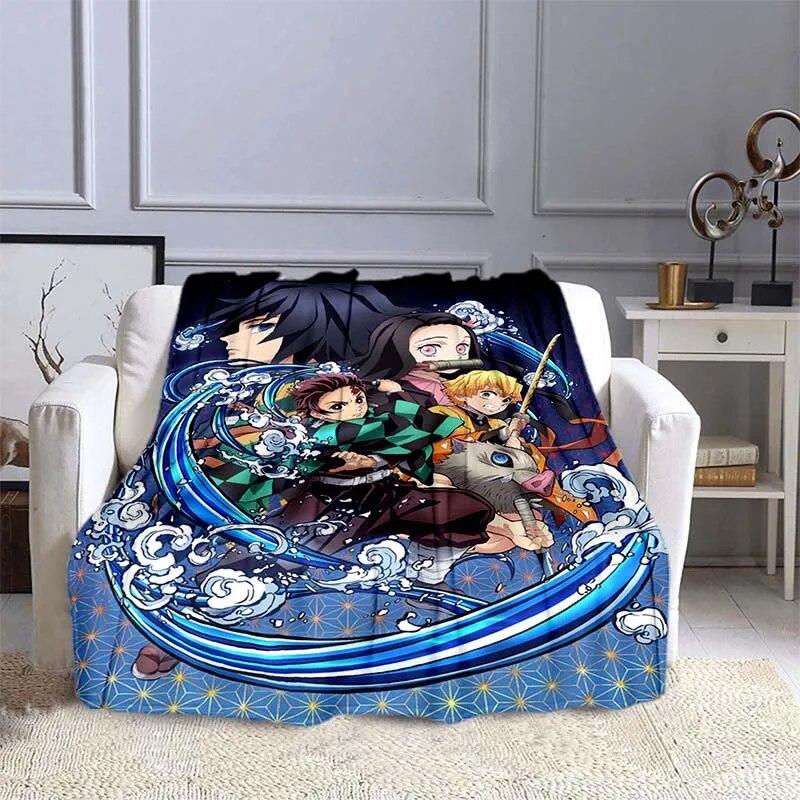 Одеяло с изображением убийцы демонов в стиле аниме, супер мягкое теплое одеяло, фланелевое одеяло, одеяло для пикника, одеяла для кроватей, одеяло для пикника