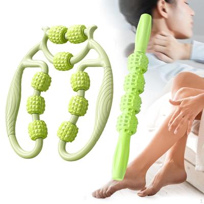 2 шт. Круглый массажный ролик для ног с захватами Портативный ручной мышечный для фитнеса Подходит