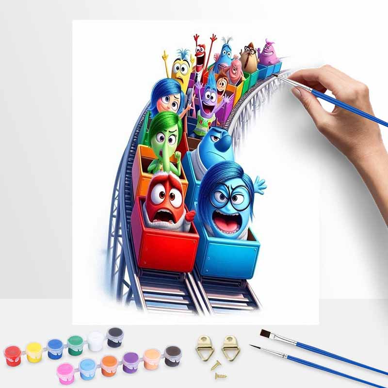 Disney Внутри Снаружи Качели DIY Набор для Раскрашивания Классический Стиль Декор Дома Поделка Идея для Подарка Идеальное Настенное Искусство Украшение Комнаты Раскраска