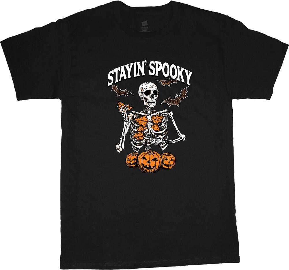 Spooky Skeleton Halloween Theme Costume T-shirt Mens Graphic Tees Decor