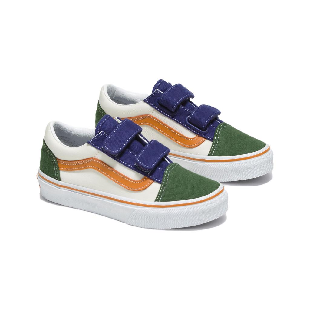 Vans Old Skool V Повседневные Удобные Прочные Дышащие Низкие Детские Кеды для Скейтбординга Детские кроссовки Белый Зеленый VN0A38HD6GL