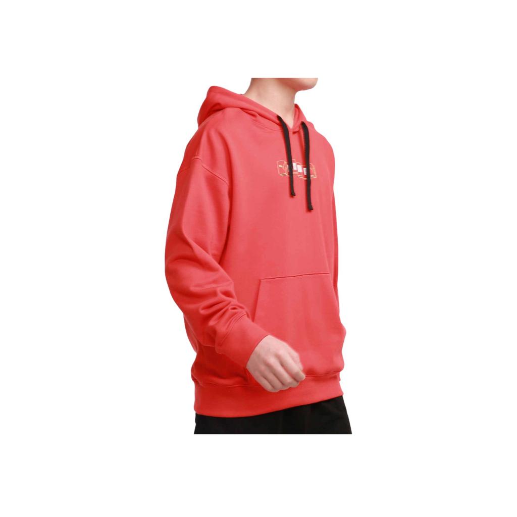 Puma Спортивный пуловер с капюшоном с принтом, мужские толстовки, красный цвет 531299-23