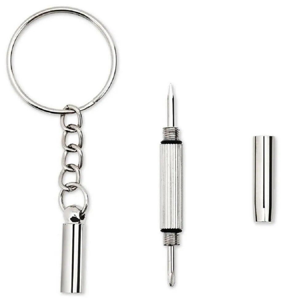 Multifunctional Mini Screwdriver 3in1 Slotted Cross Hex Screw Driver Glasses Phone Watch Screw Repair Keyring Tool