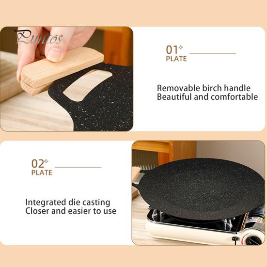 Korean Style BBQ Grill Pan for Stove Top Large Camping Baking Frying Pan Cast Iron Multipurpose Griddle for Cooking Lovers