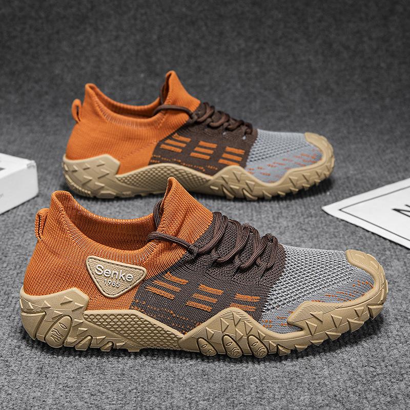 Summer breathable thin fly-woven men's casual versatile men's shoes lightweight non-slip running sports mesh shoes men