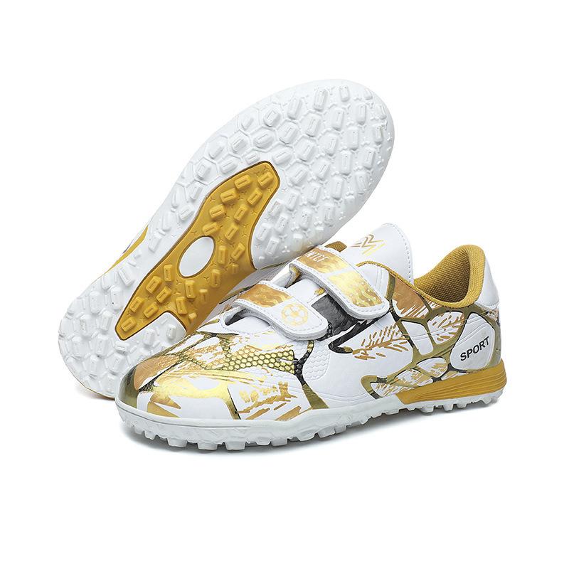 Football Shoes Children Teenagers Velcro Students Long Nails Broken Nails Flat Bottom Nail Bottom Low Top Sports Training Shoes